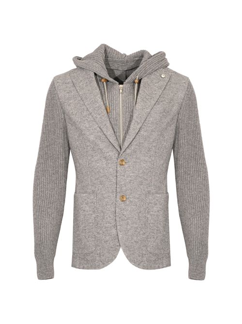 Giacca monopetto con inserti in maglia L.B.M. 1911 | 55701 28262